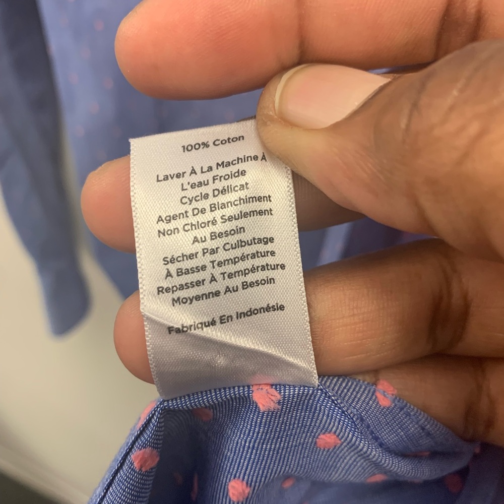 Talbots Blue Patterned Button Down Shirt - image 4